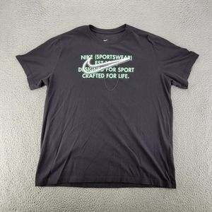 Nike Shirt Mens XL Black‎ Large Swoosh Logo Spellout Graphic Sports Streetwear